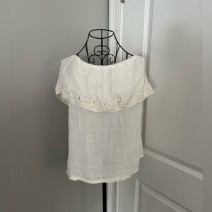 Ramy Brook Off The Shoulder Ruffle Off White Top in Size Small Petite